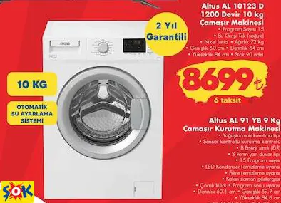 ALTUS AL 10123 D 1200 DEVİR 10 KG ÇAMAŞIR MAKİNESİ ALTUS AL 10123 D 1200 DEVİR 10 KG ÇAMAŞIR MAKİNESİ